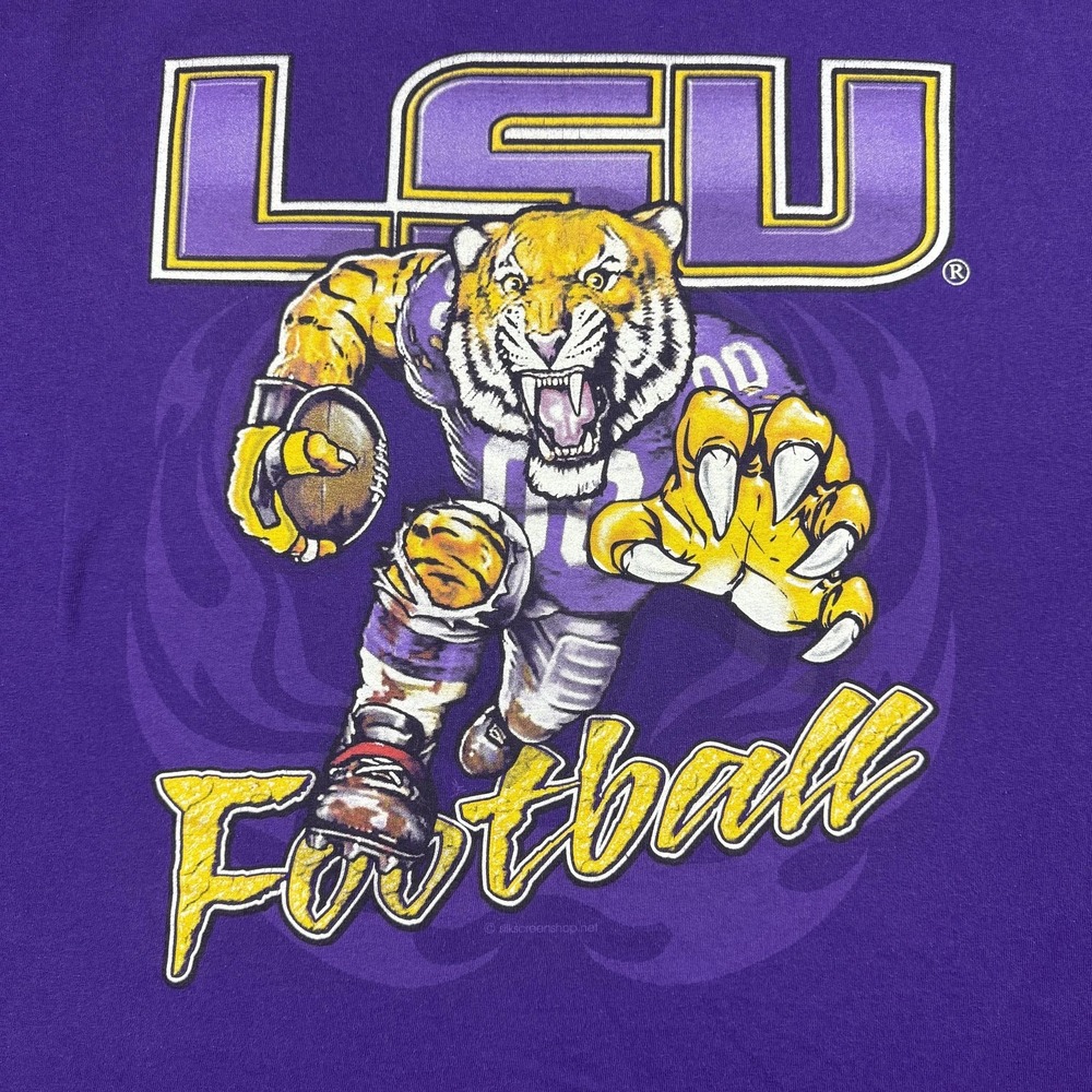 LSU Tigers Shirt Mens 2XL Purple Long Sleeve NCAA Football Gildan Graphic
